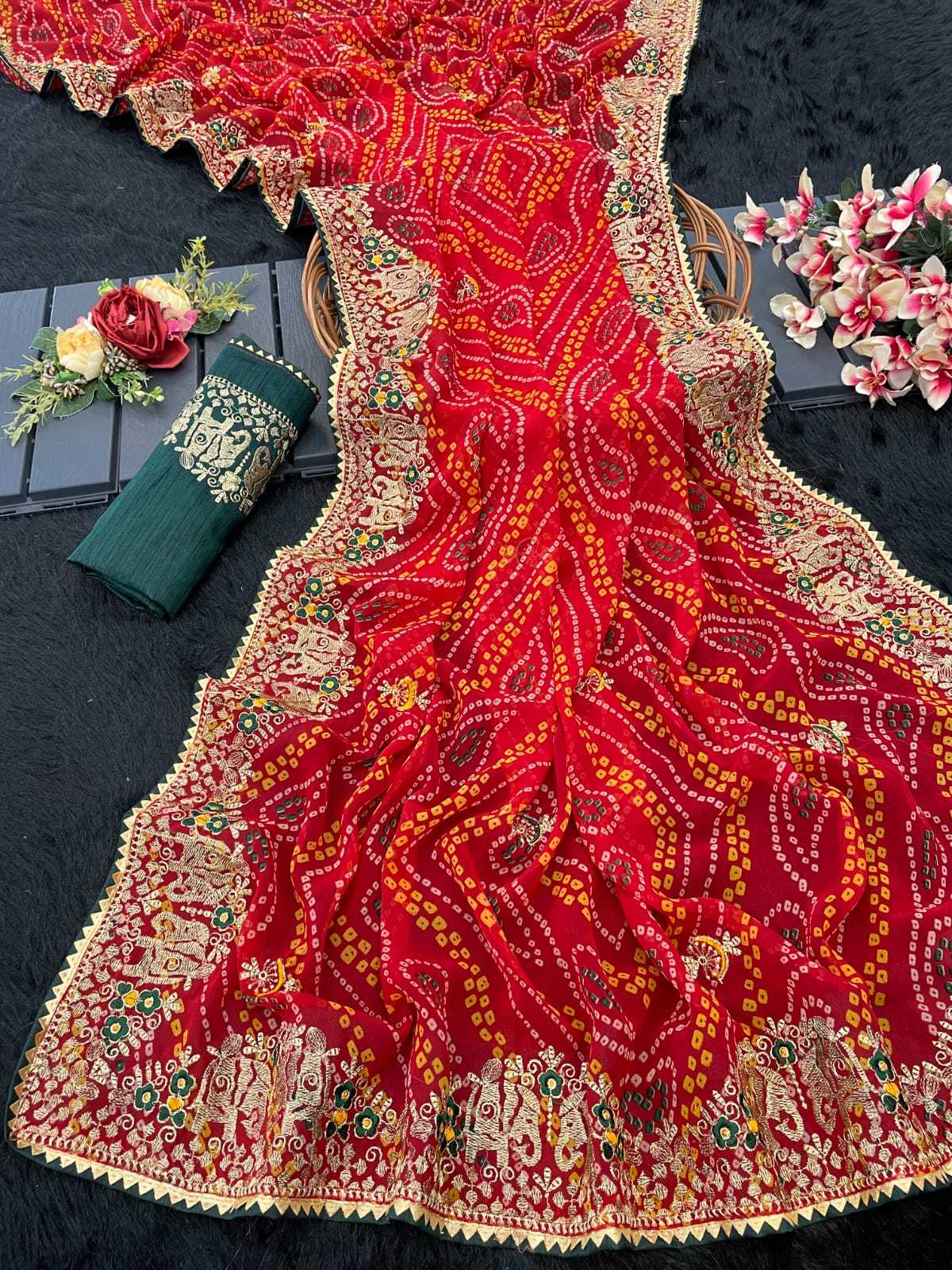 Rashmika Premium Georgette Designer Saree