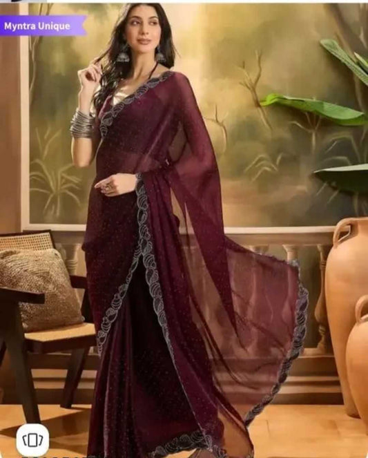 Satin Party Wear Saree