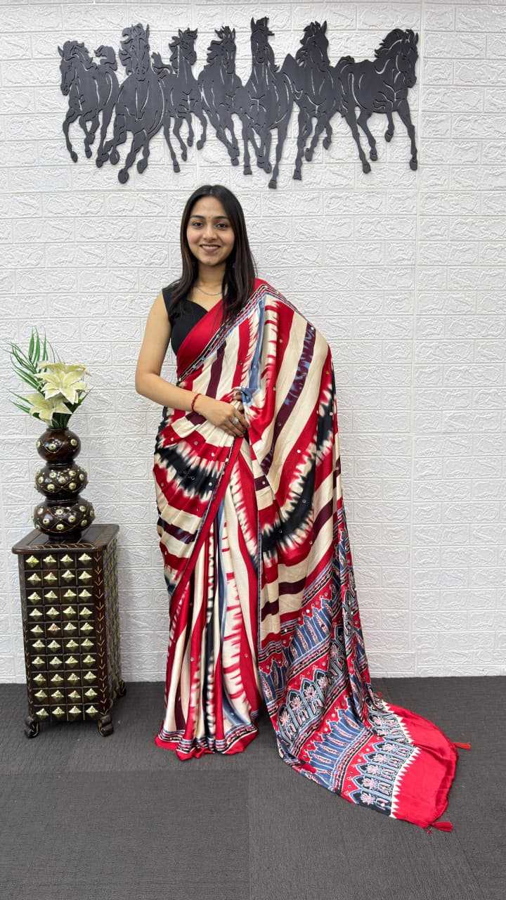 Japan Sartin Brocade Saree