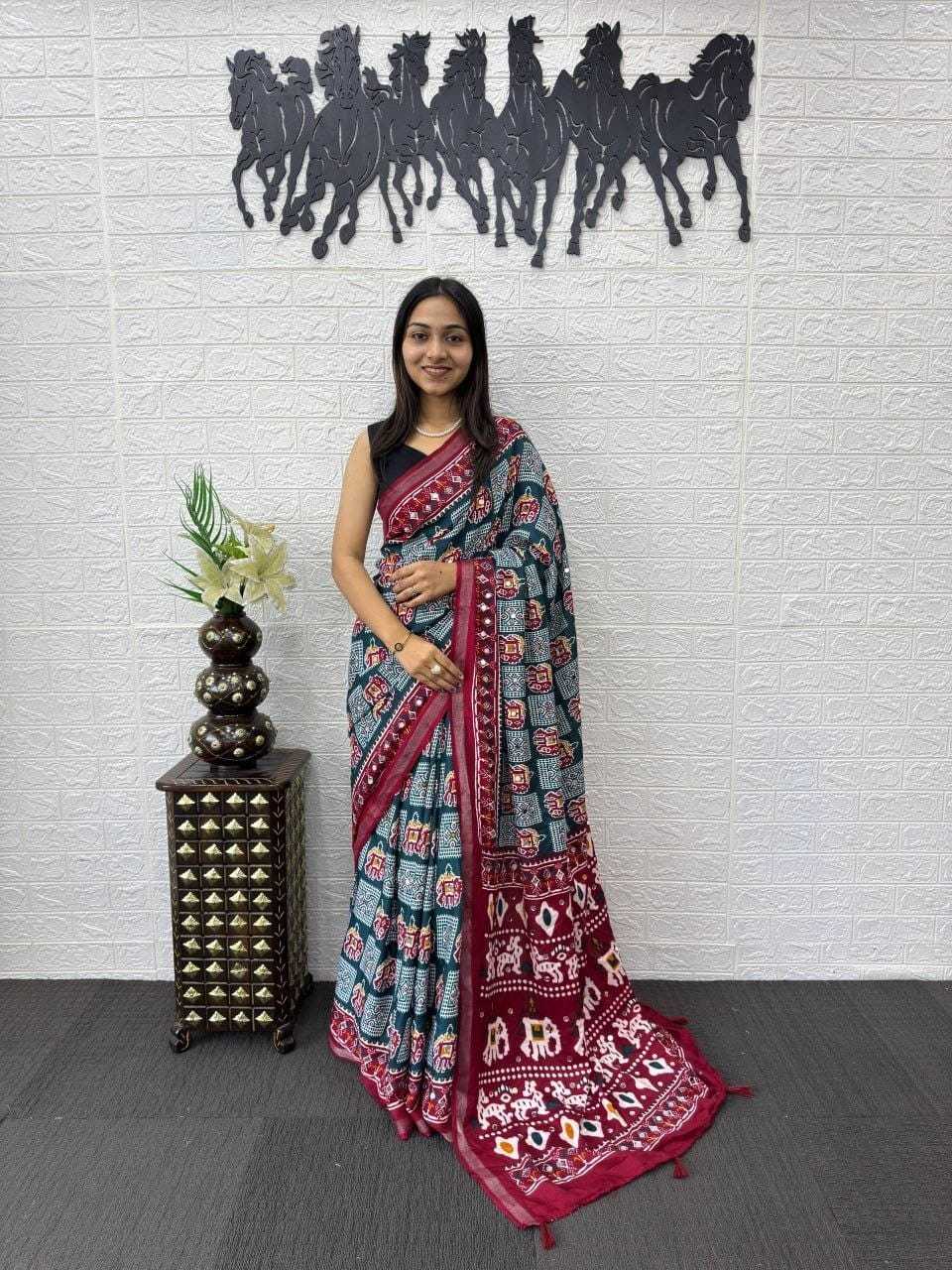 Cotton Hand Work Saree