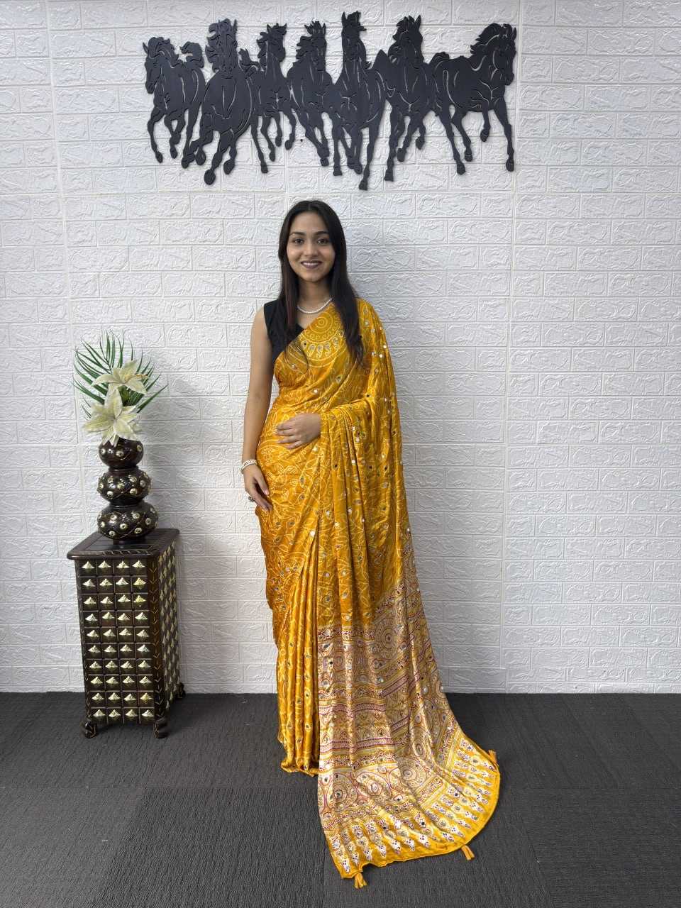 Japan Sartin Party Wear Silk Saree