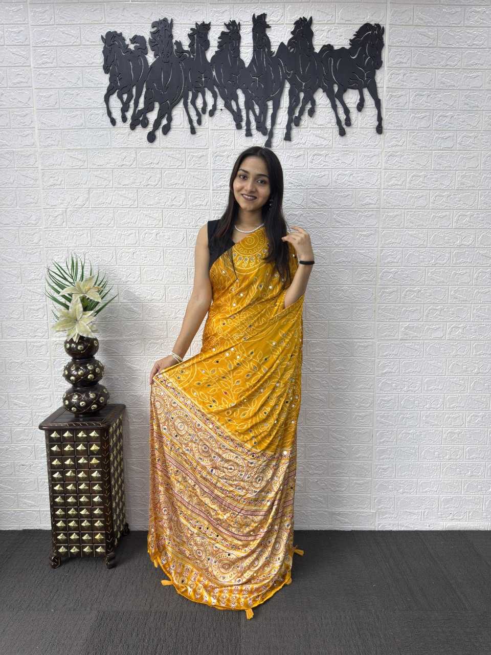 Japan Sartin Party Wear Silk Saree