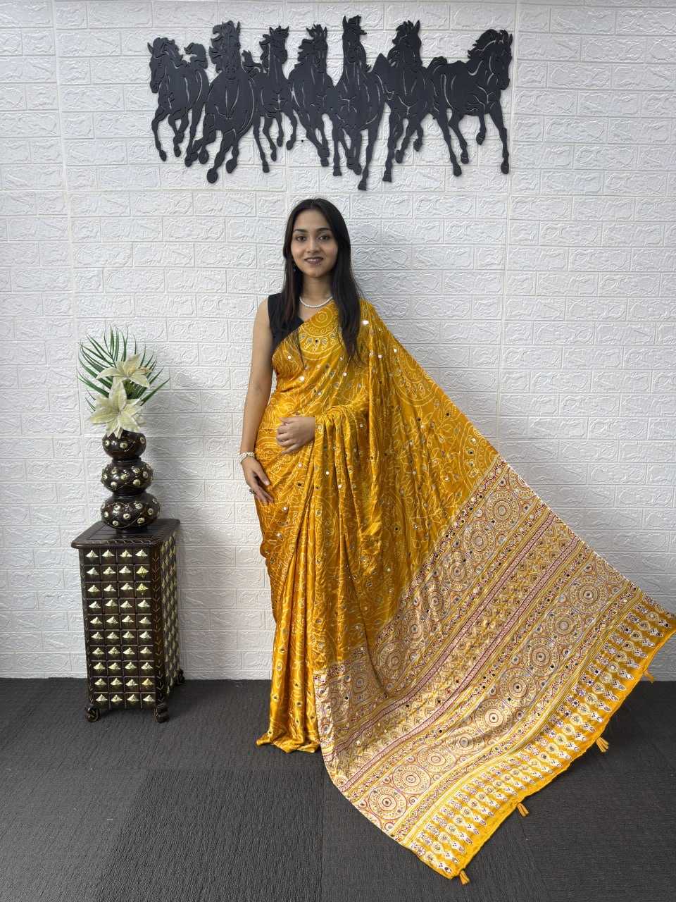 Japan Sartin Party Wear Silk Saree
