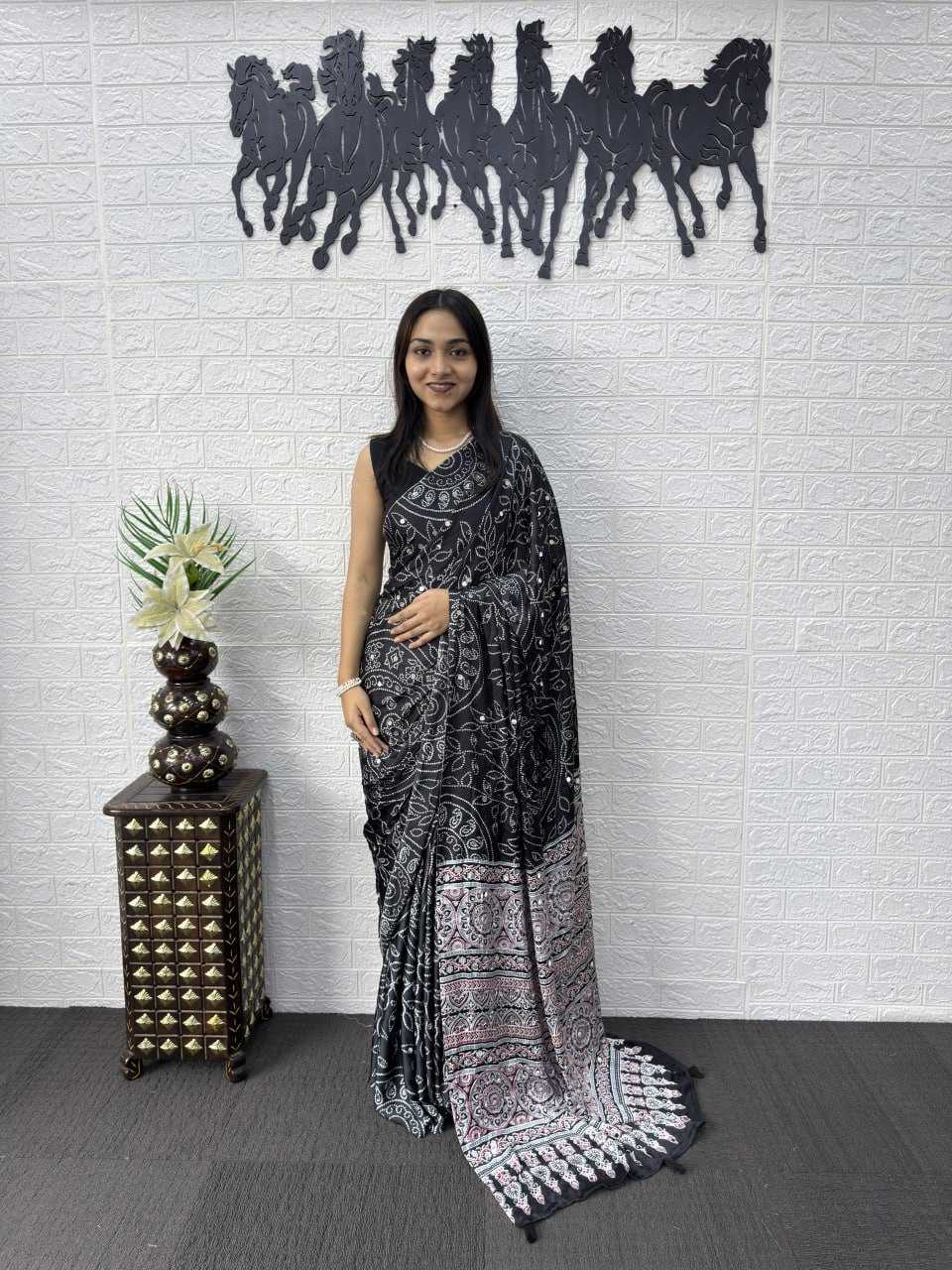 Japan Sartin Party Wear Silk Saree