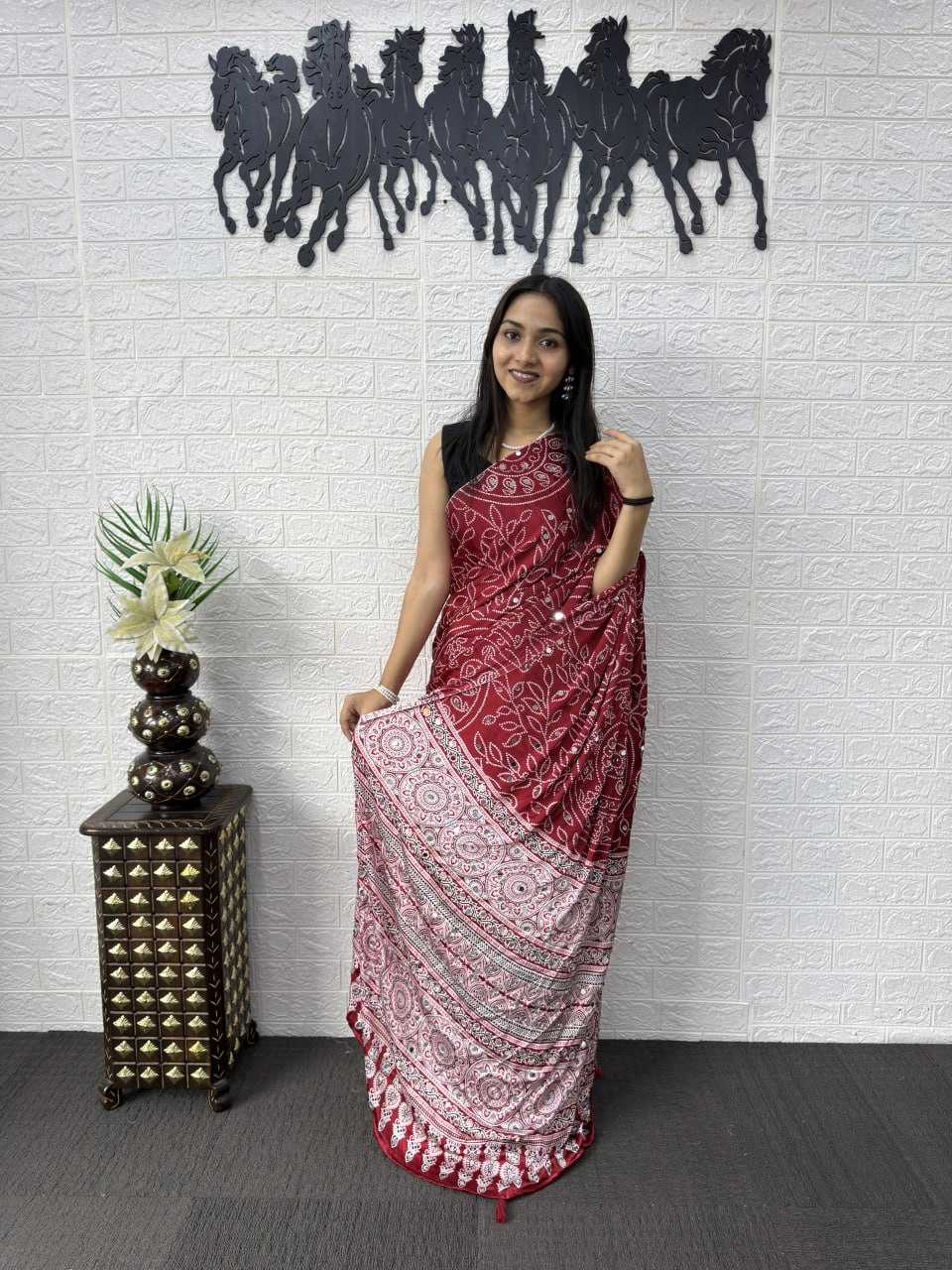 Japan Sartin Party Wear Silk Saree