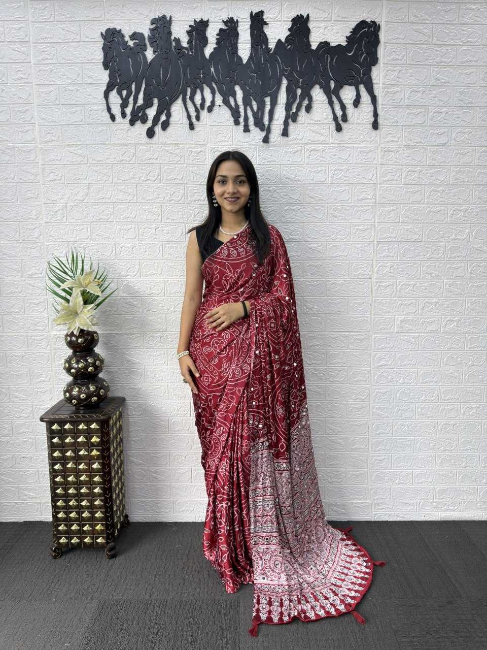 Japan Sartin Party Wear Silk Saree
