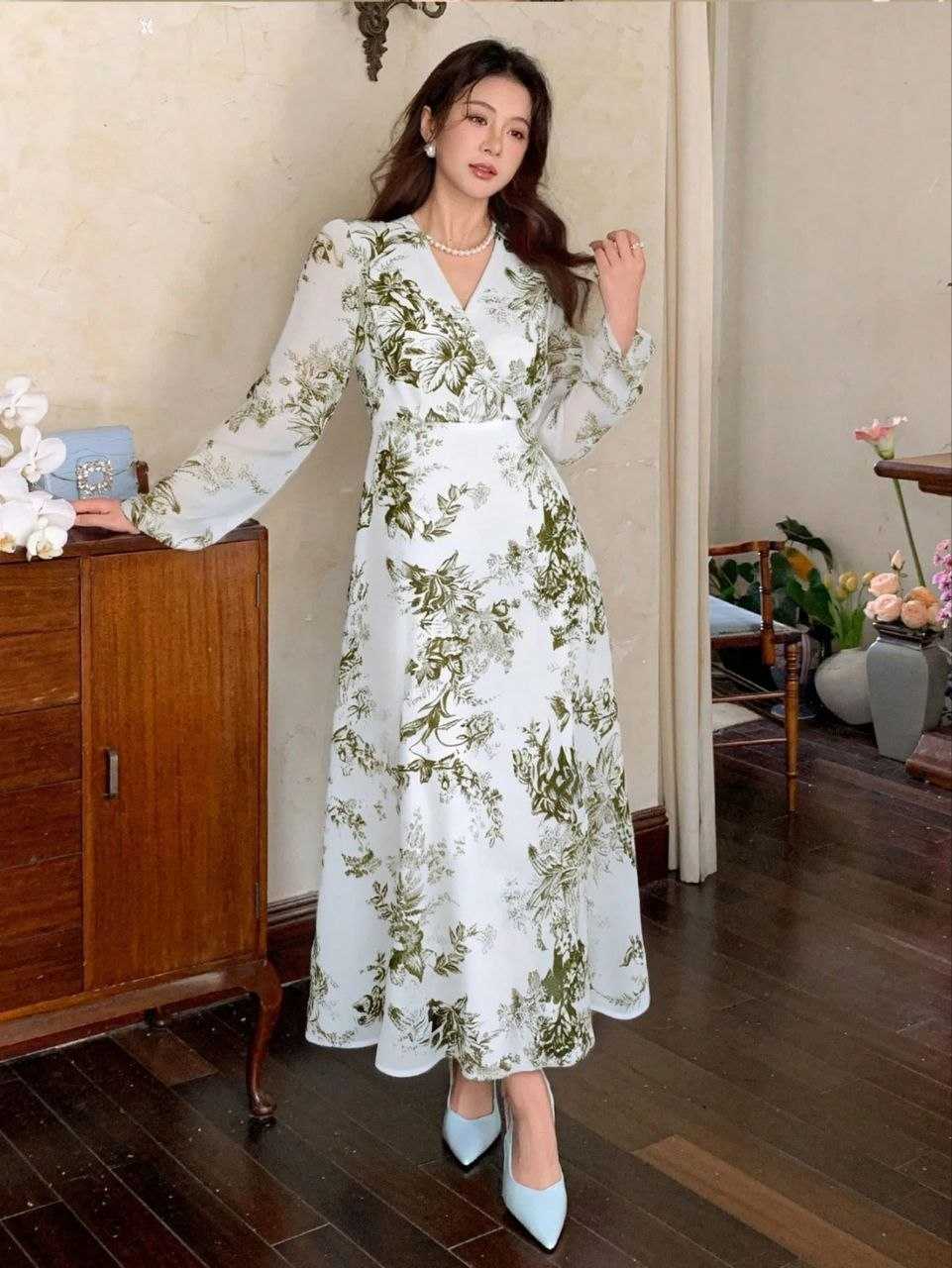 Deep Georgette Midi Dress