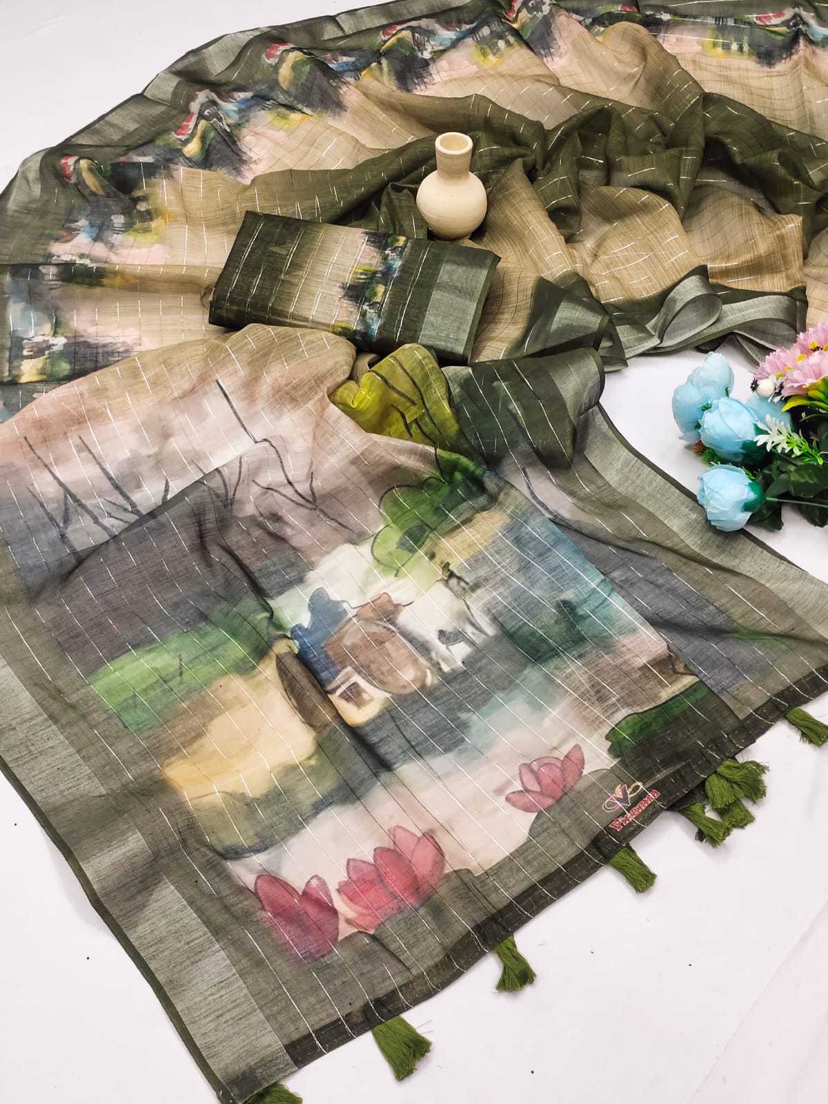 Linen Designer Saree