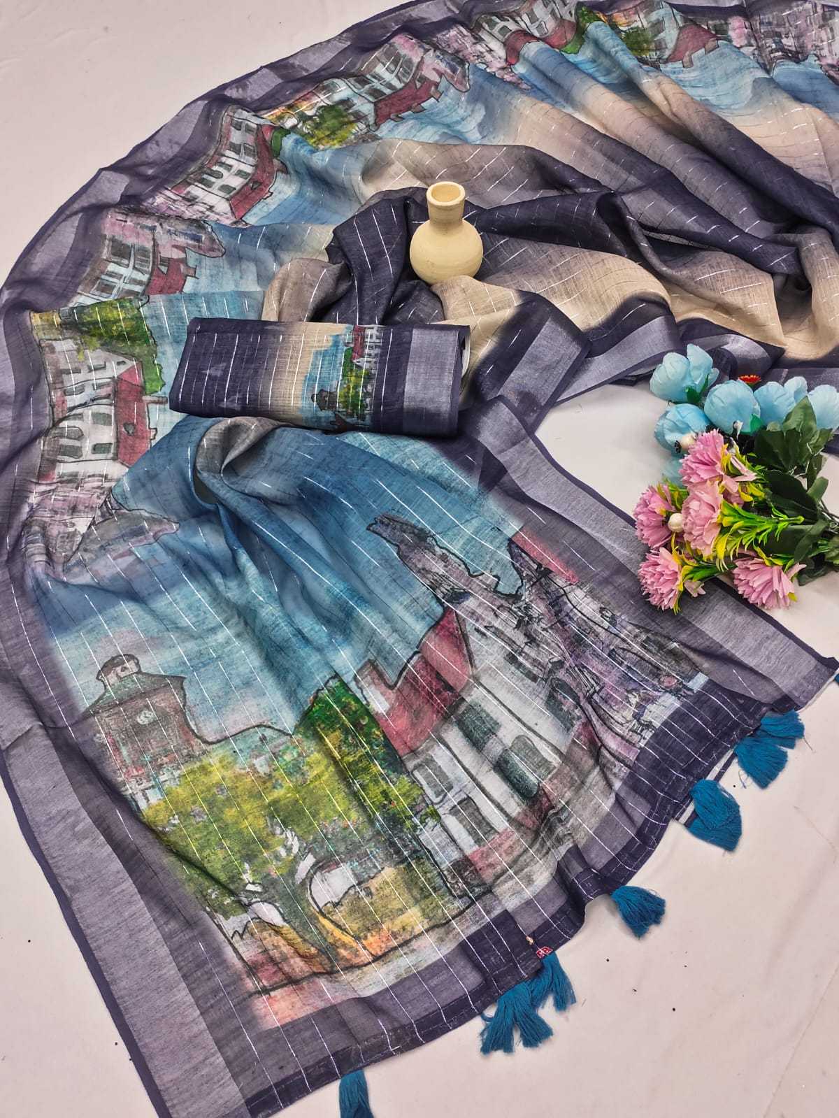 Linen Designer Saree
