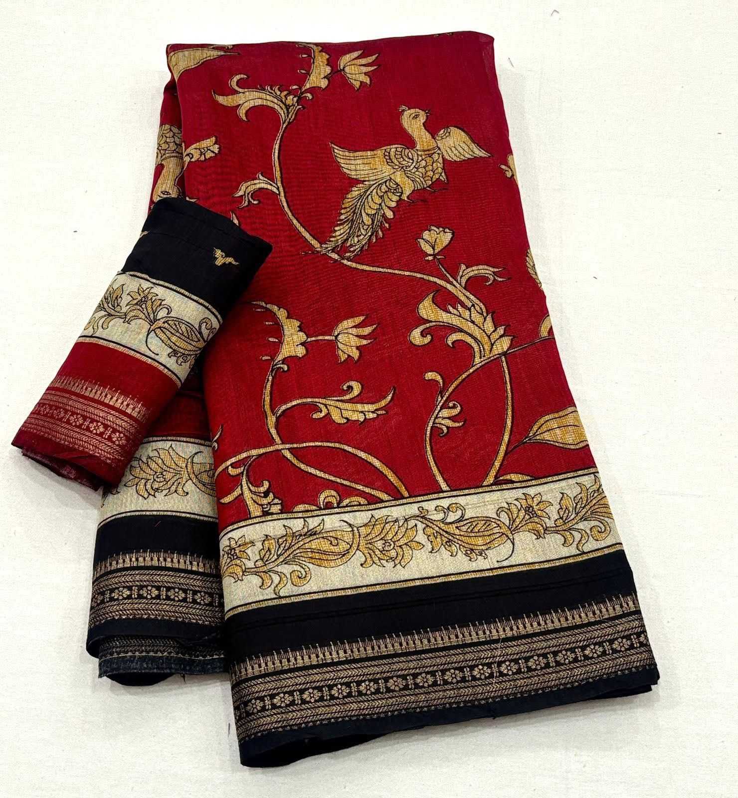 Cotton Kalamkari Saree