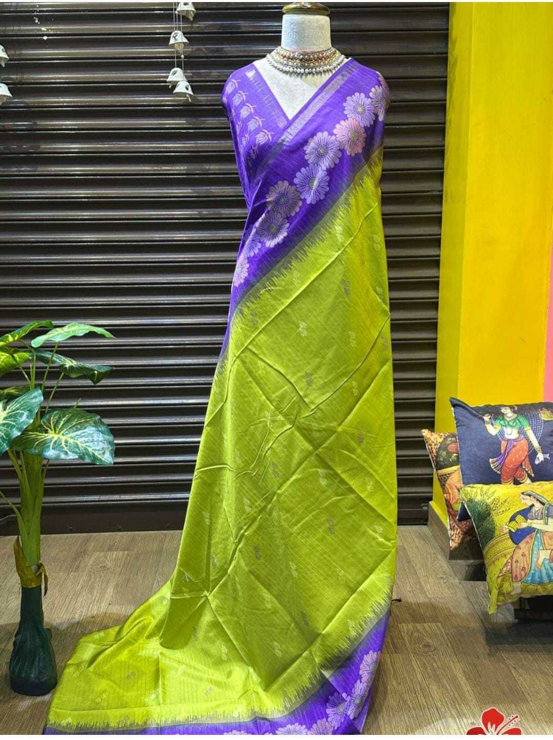 Ava Tussar Silk Printed Saree