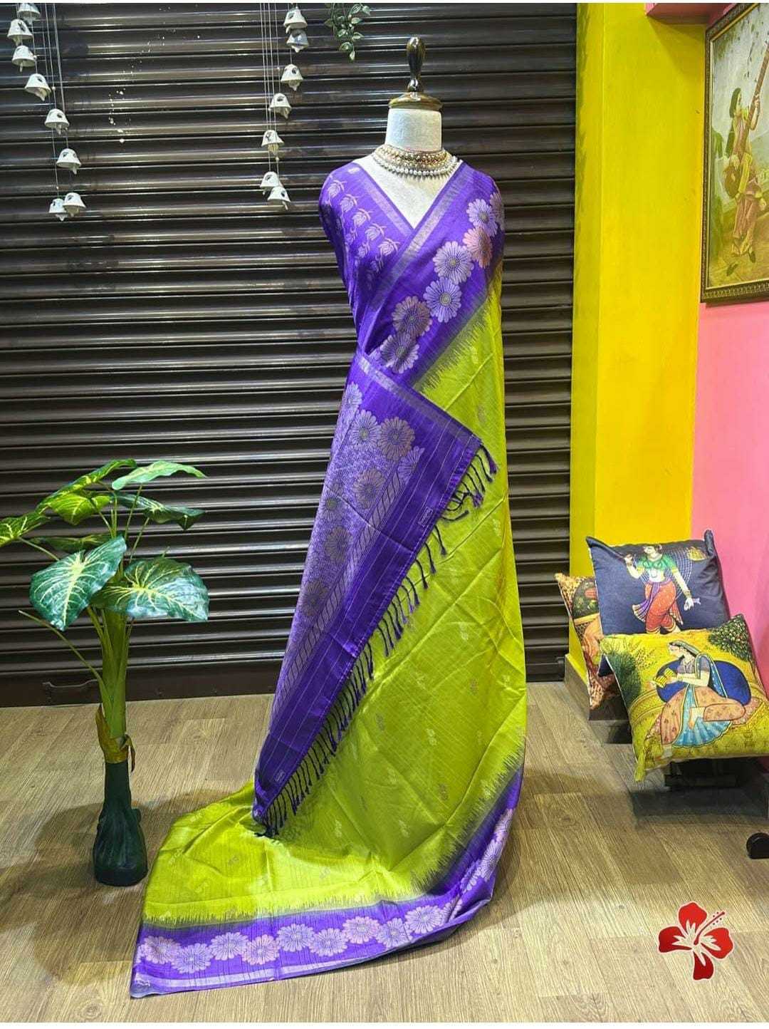 Ava Tussar Silk Printed Saree