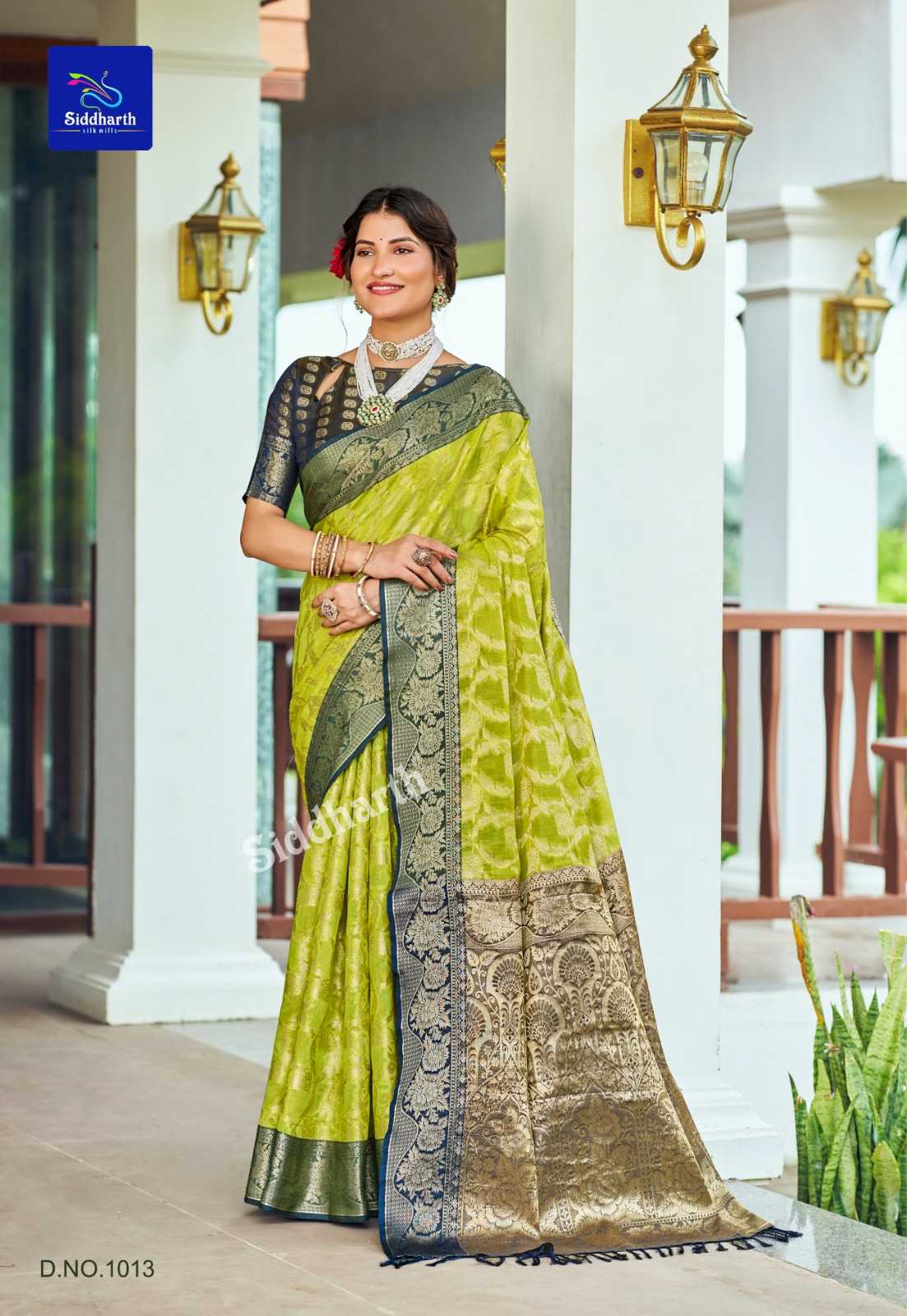 Banarasi Soft Silk Saree in Jungle Green