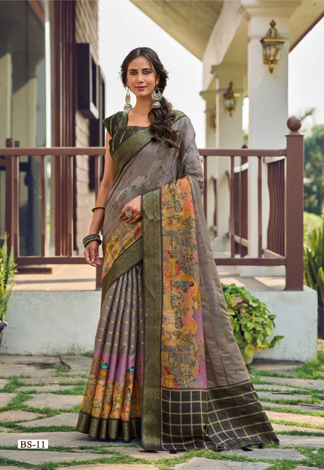 Buddeleia Handloom Silk Soft Saree