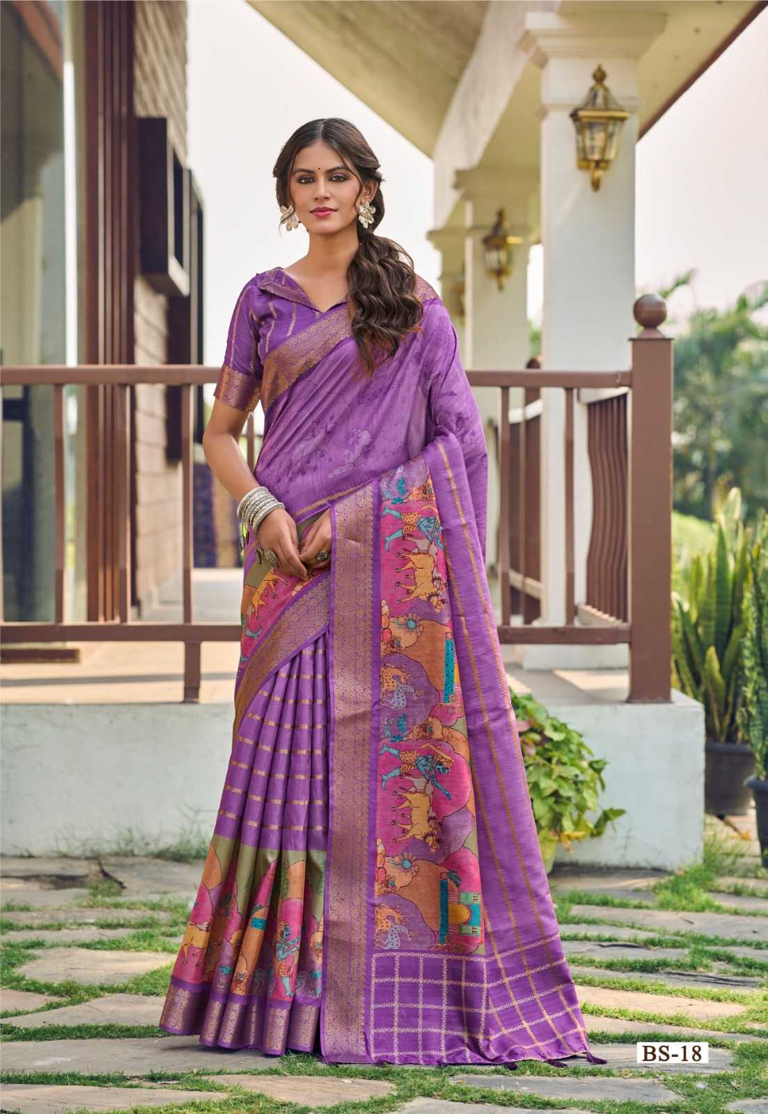 Buddeleia Handloom Silk Soft Saree