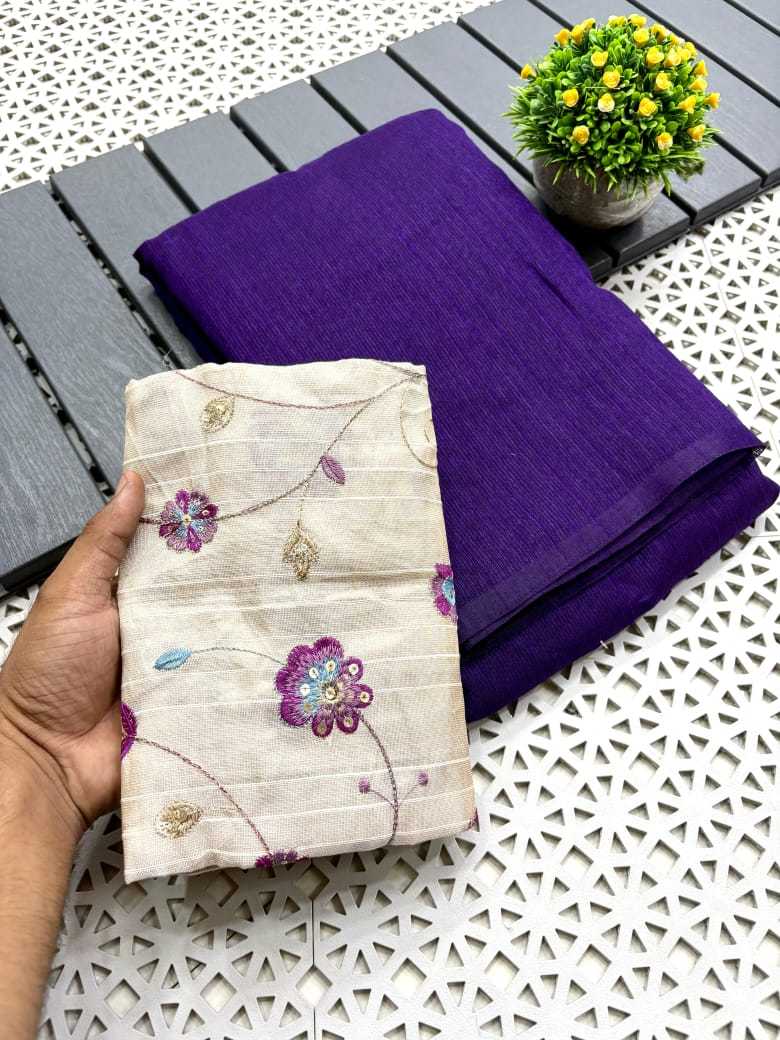 Cotton Designer Saree in Mustard
