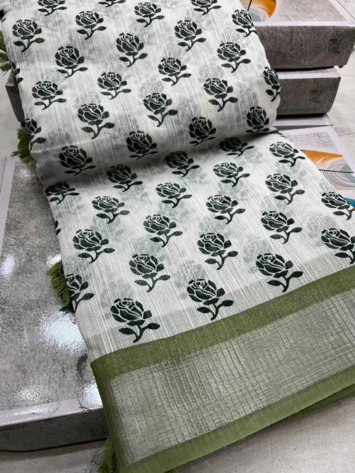 Gangubai Linen Designer Saree