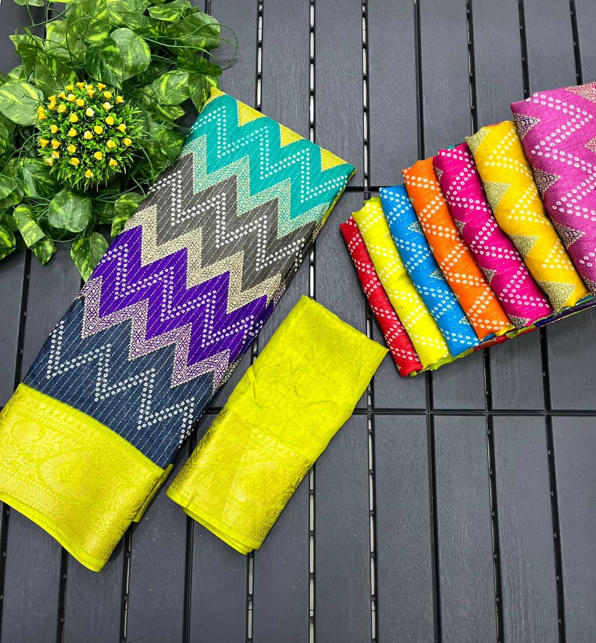 Leheriya Gold Fancy Designer Saree