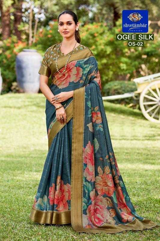 Ogee Soft Cotton Silk Saree