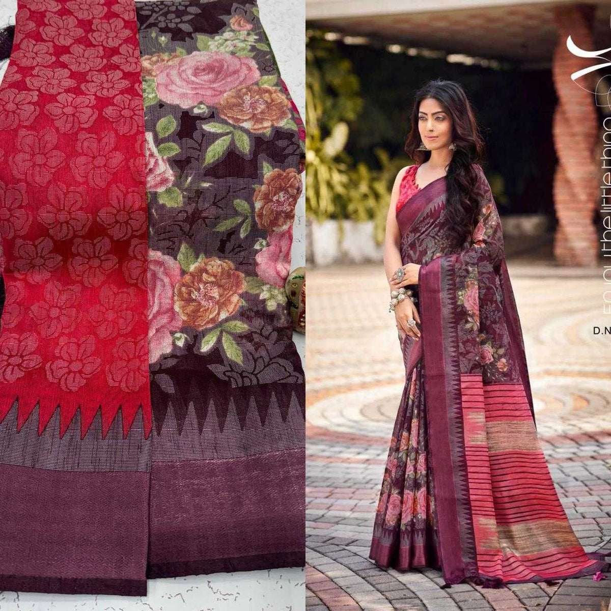 Palak Linen Designer Saree