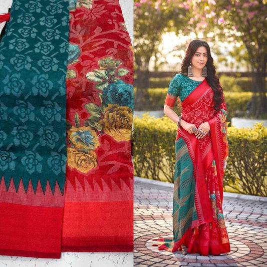 Palak Linen Designer Saree