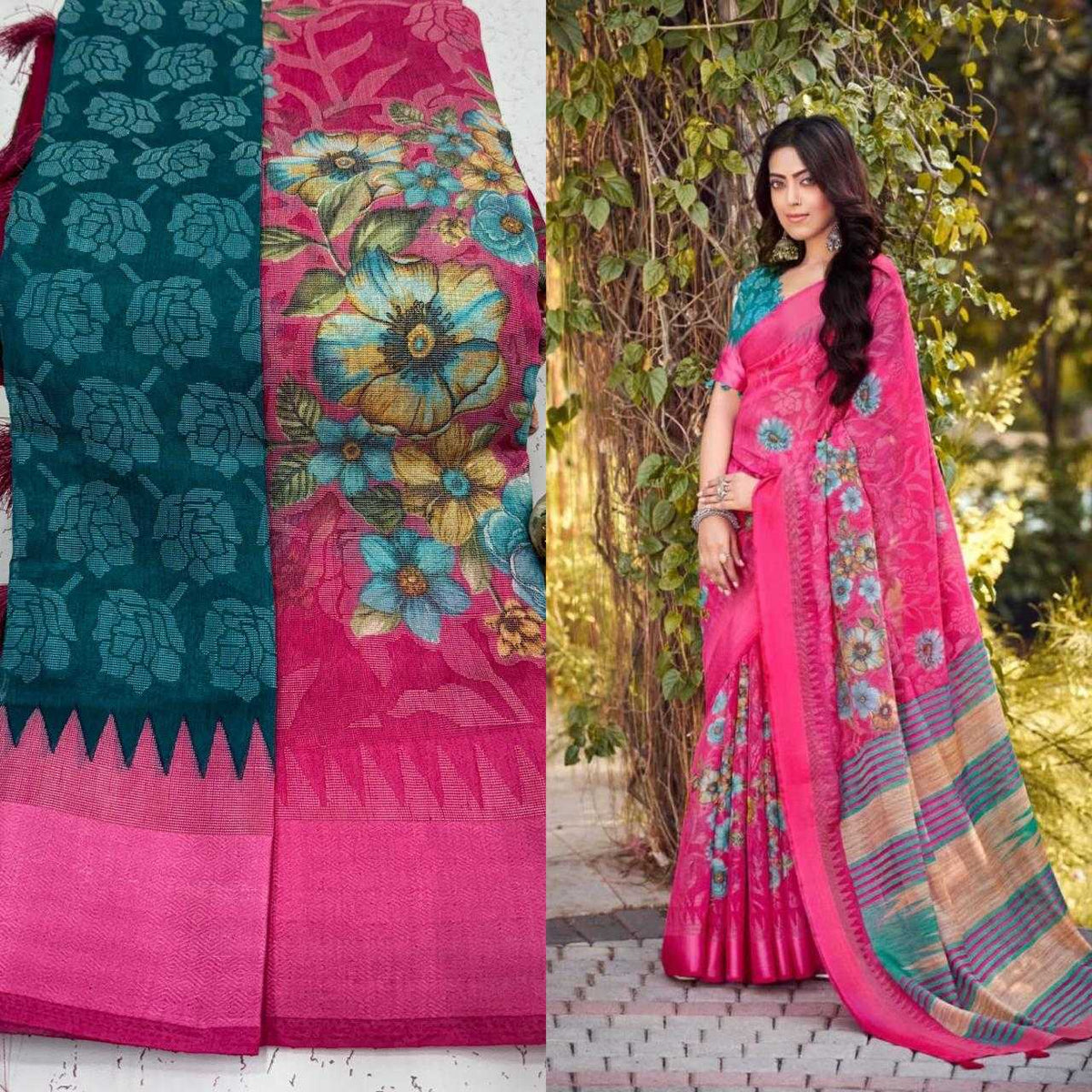 Palak Linen Designer Saree