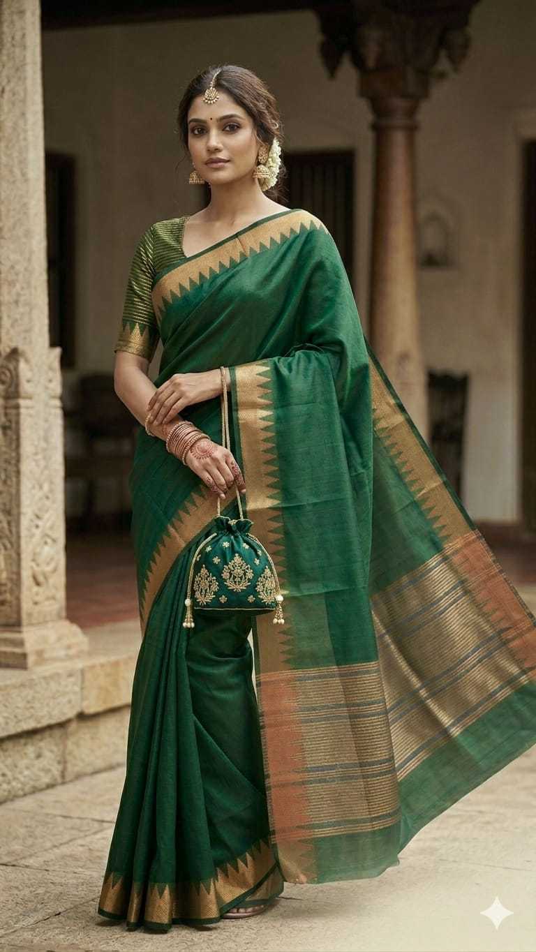 Pall Tussar Silk Designer Saree
