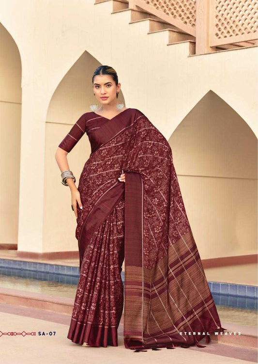 Sindh Creap Crepe Designer Saree