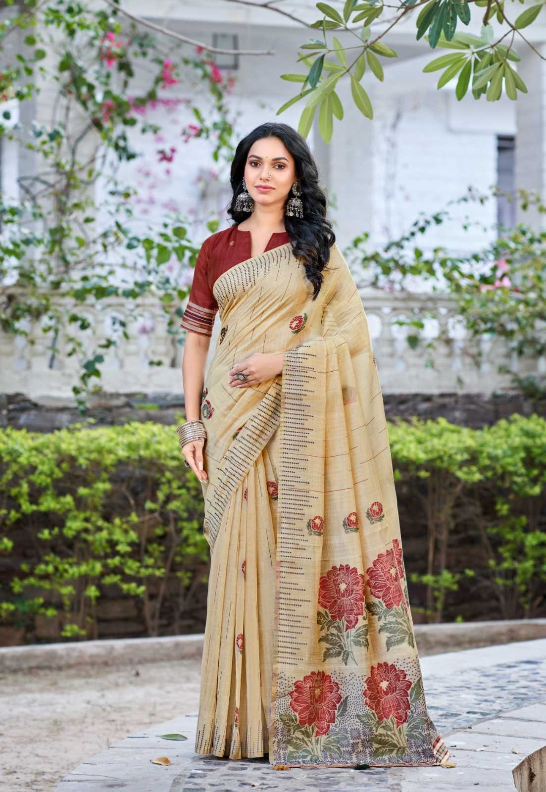 Soft Slub Silk Designer Saree