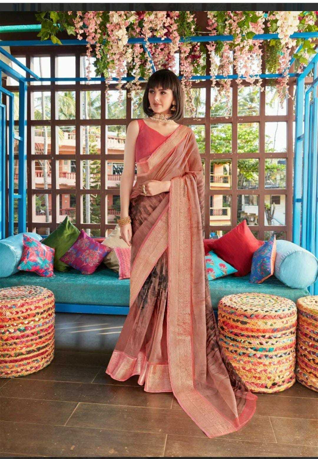 With Organza Designer Saree