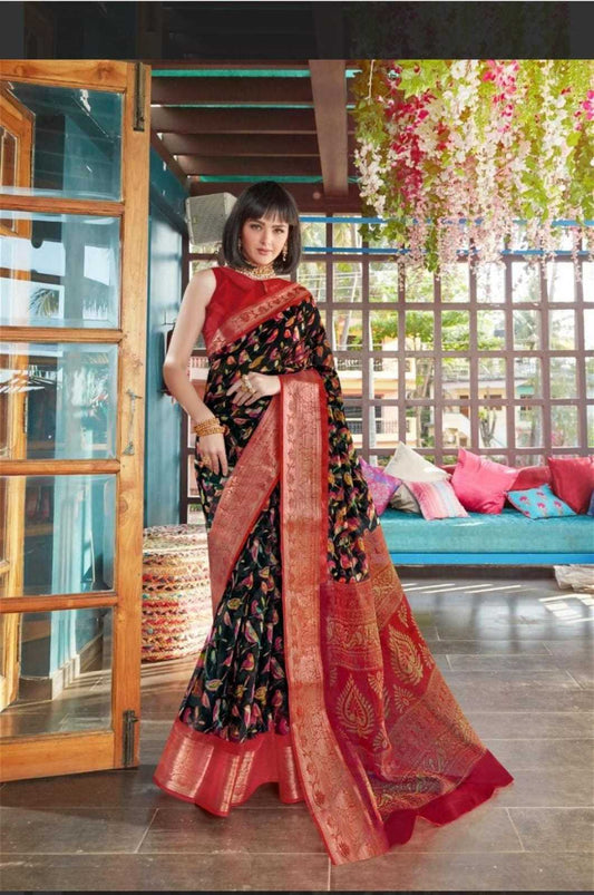 With Organza Designer Saree