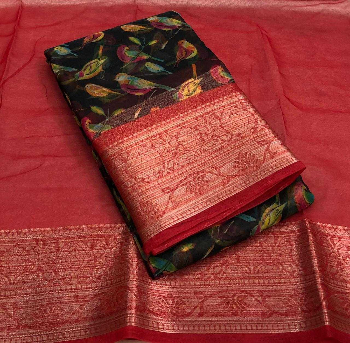 With Organza Designer Saree