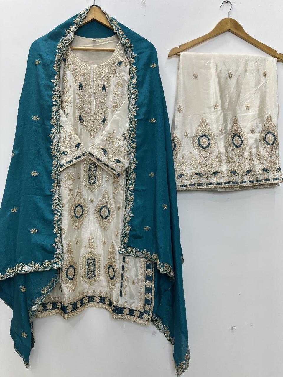 Chinon Silk Embroidery Suit