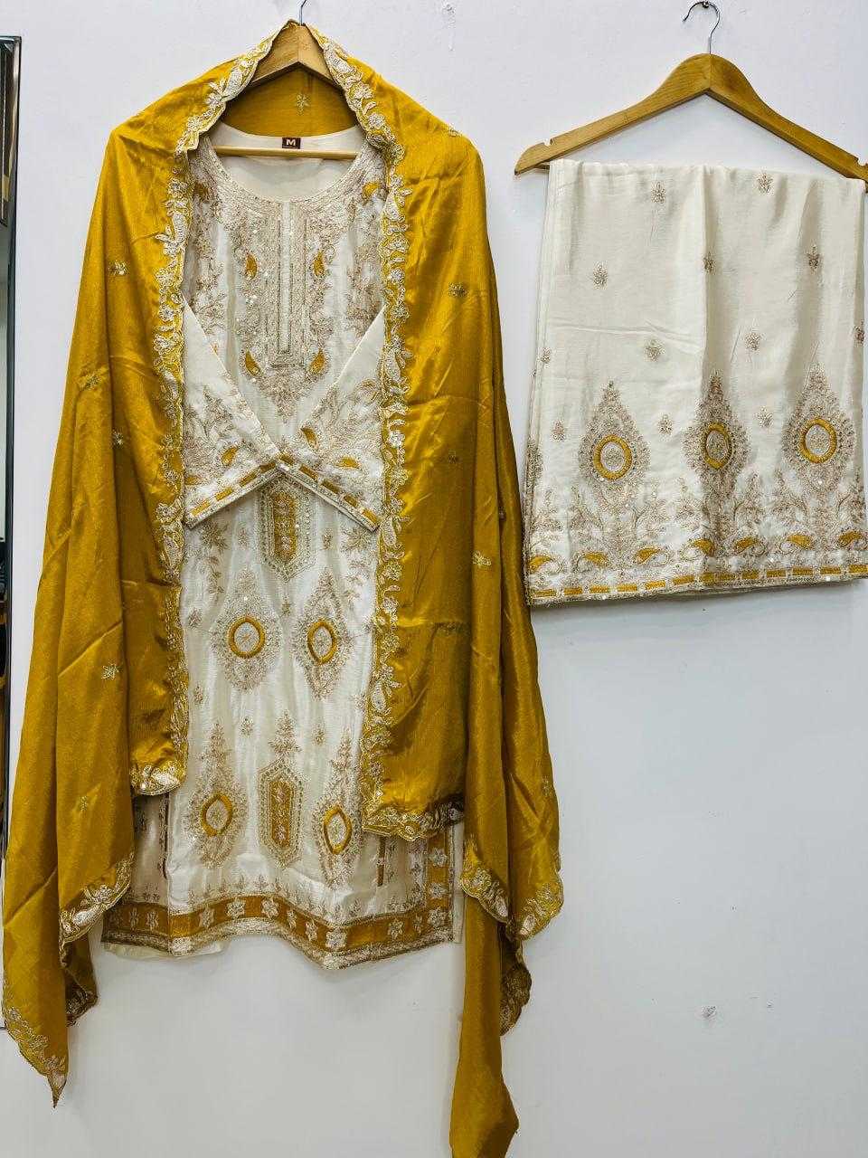 Chinon Silk Embroidery Suit