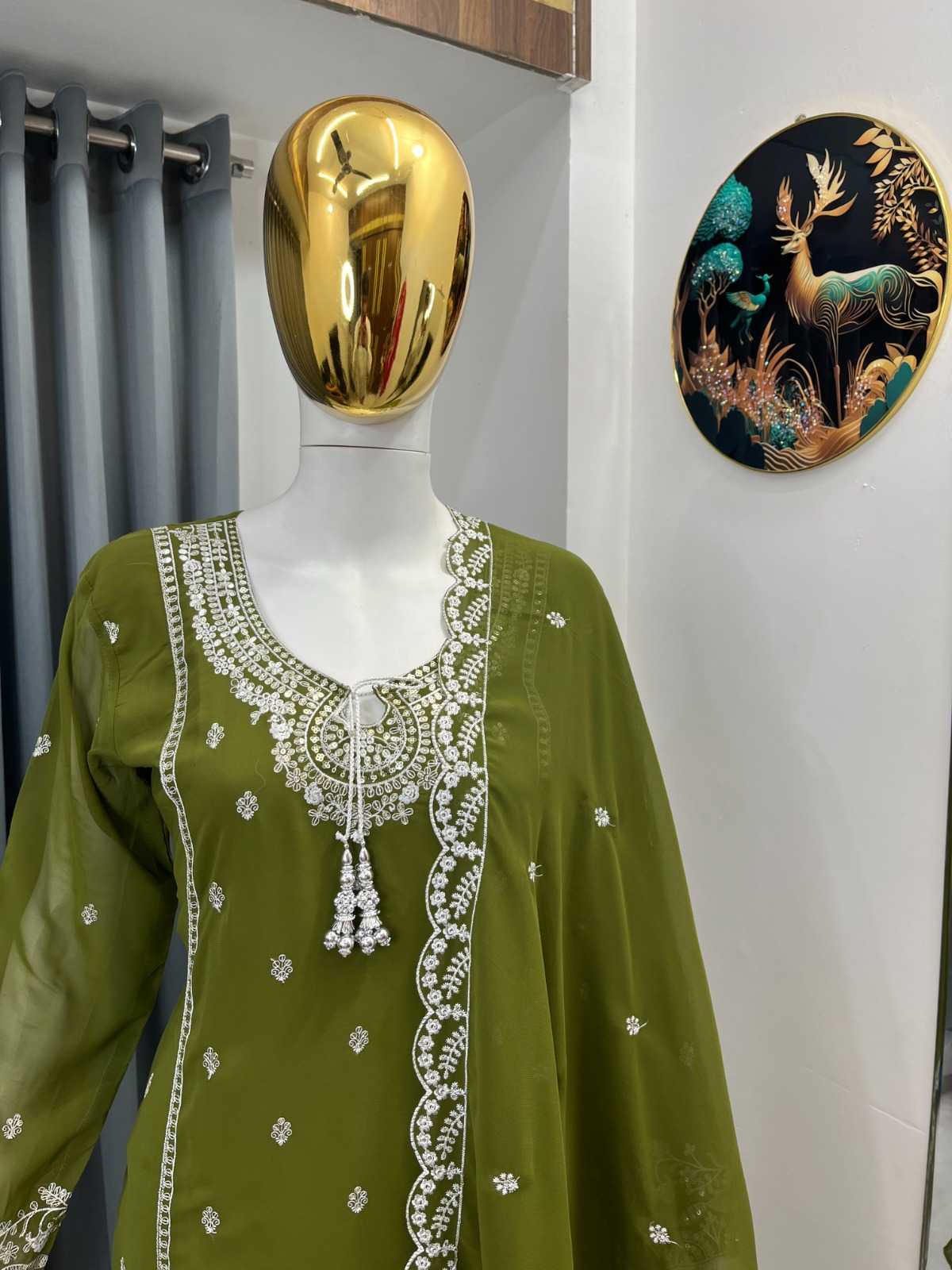 Faux Georgette Embroidery Suit