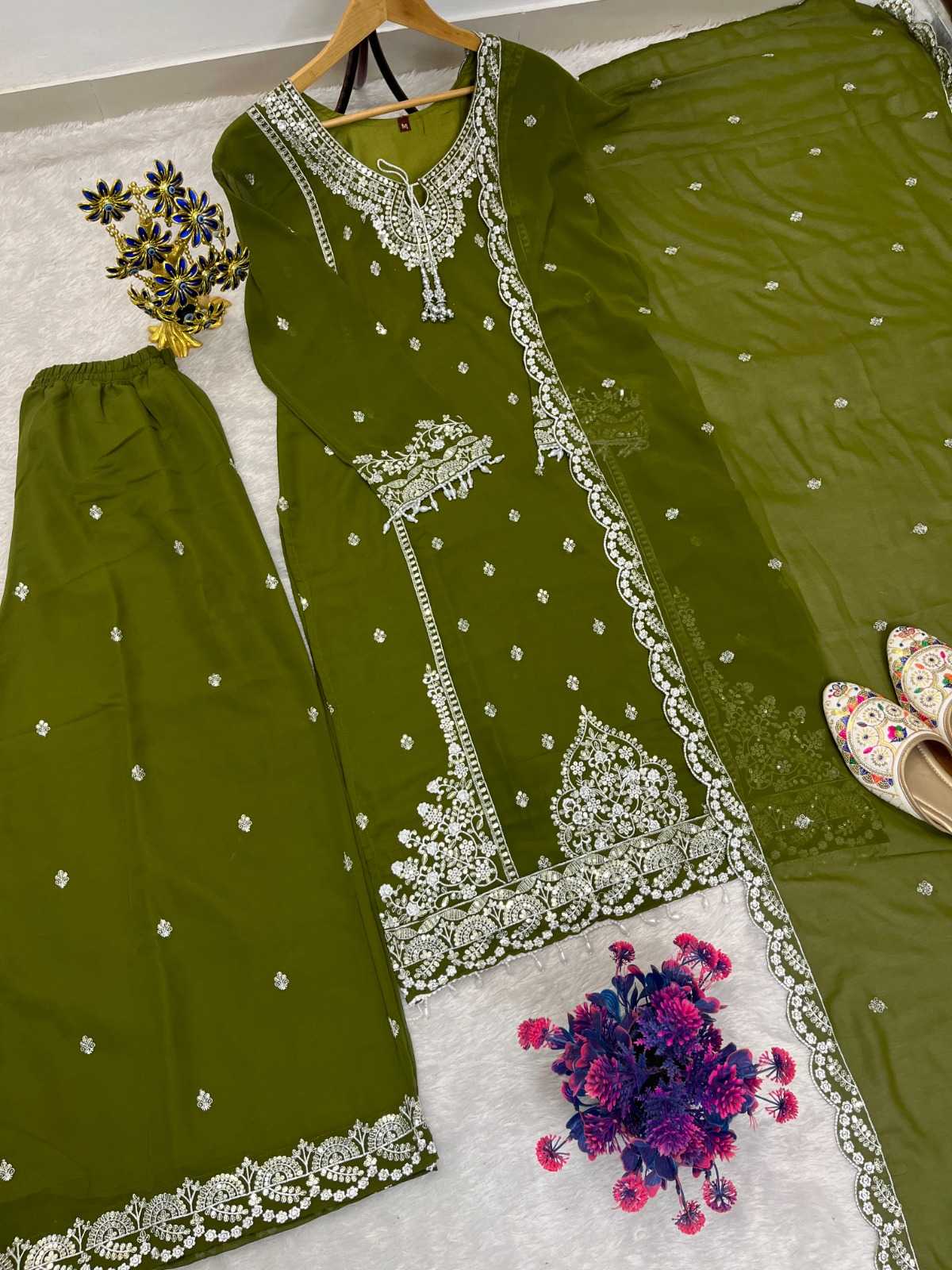 Faux Georgette Embroidery Suit