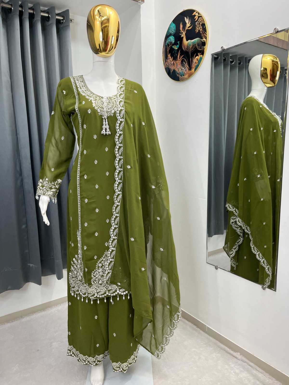 Faux Georgette Embroidery Suit
