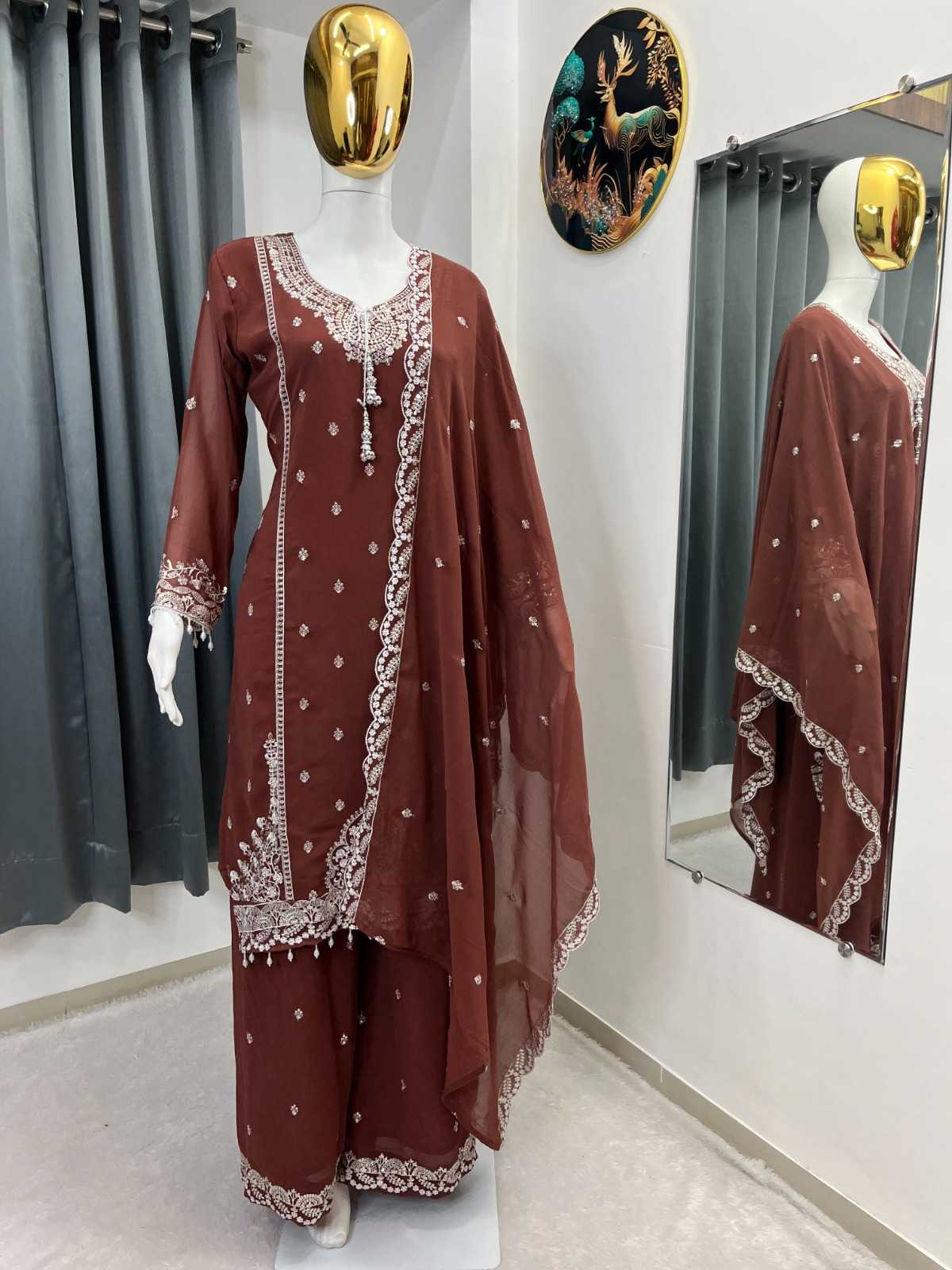 Faux Georgette Embroidery Suit