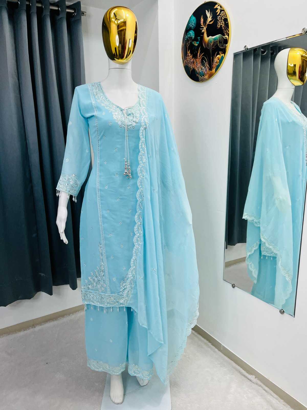Faux Georgette Embroidery Suit