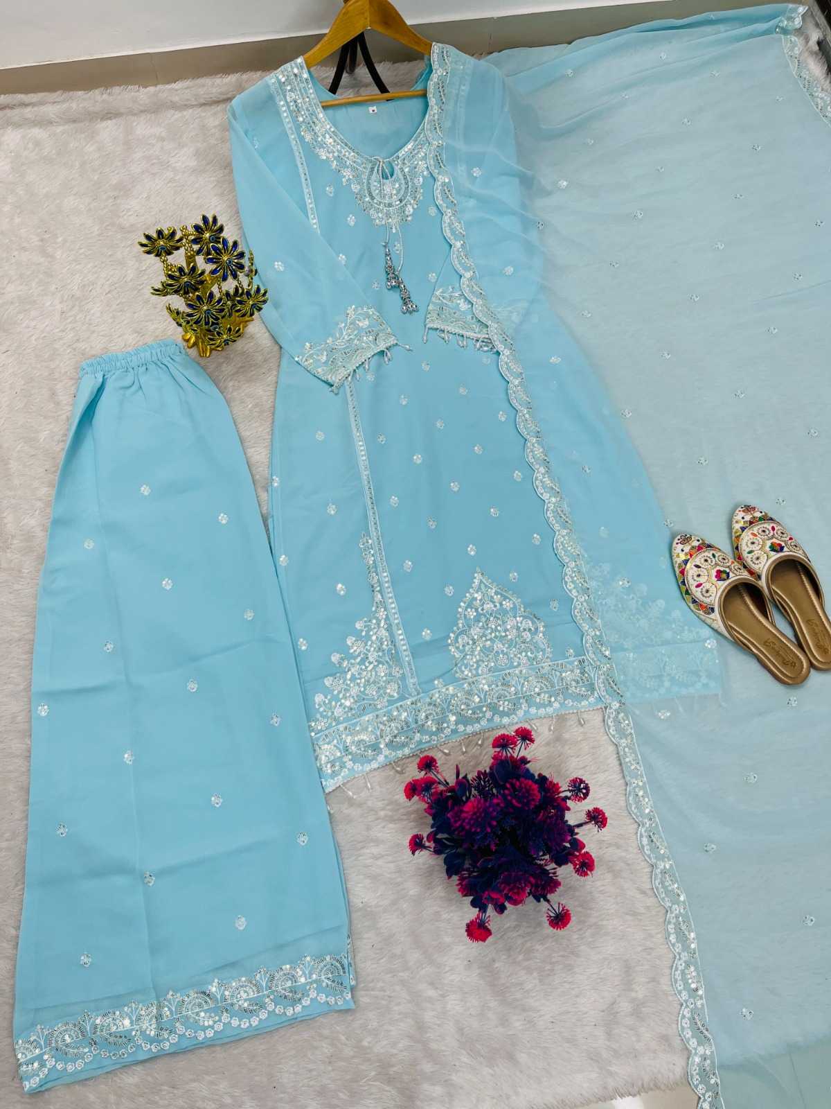 Faux Georgette Embroidery Suit