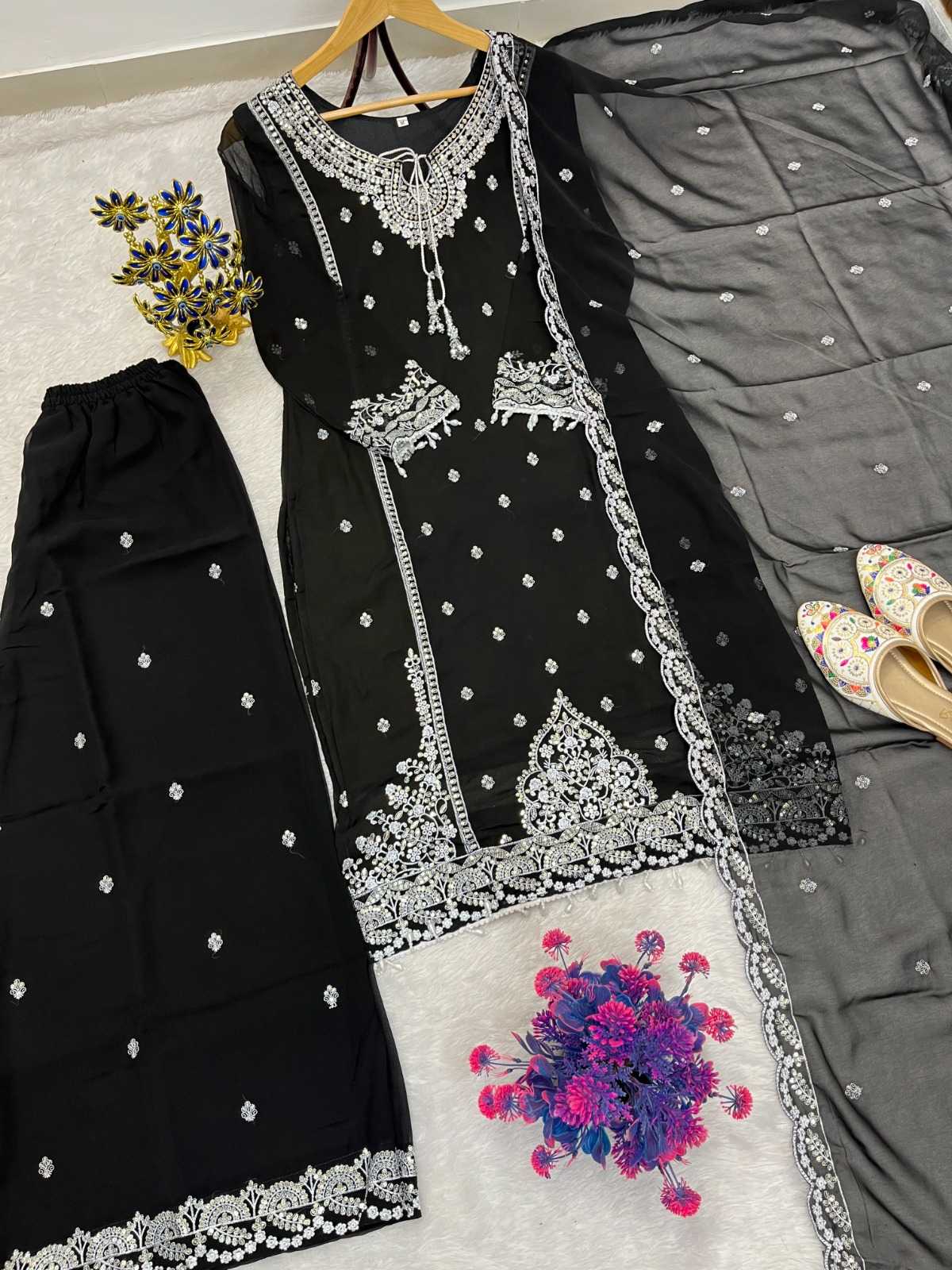 Faux Georgette Embroidery Suit