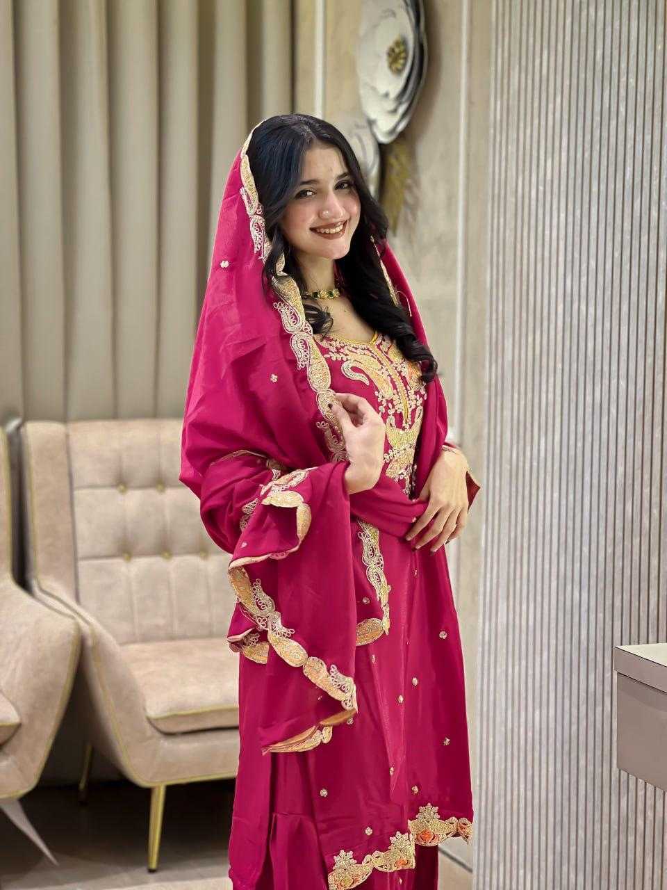 Chinon Silk Sharara Salwar Suit