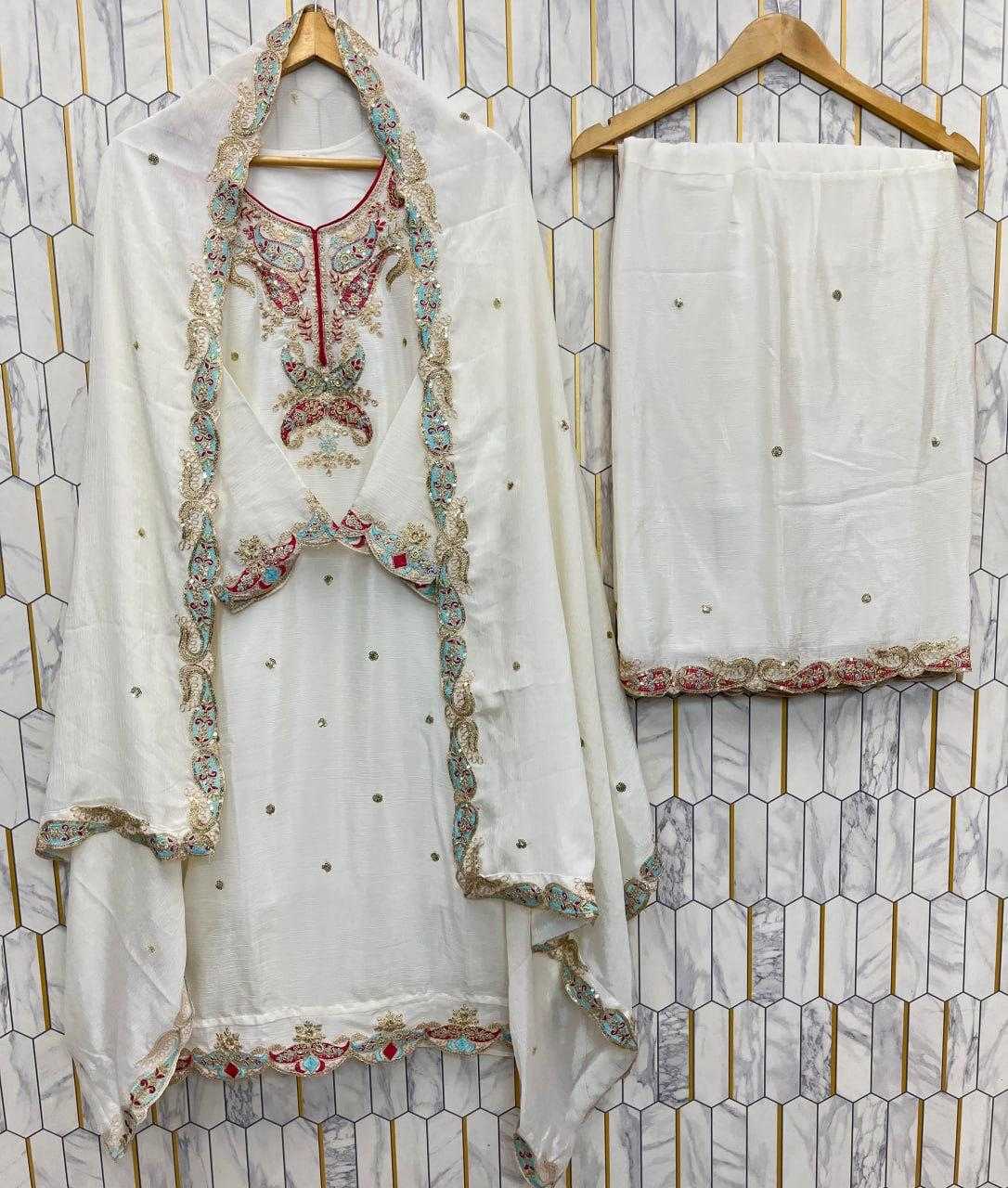 Chinon Silk Sharara Salwar Suit