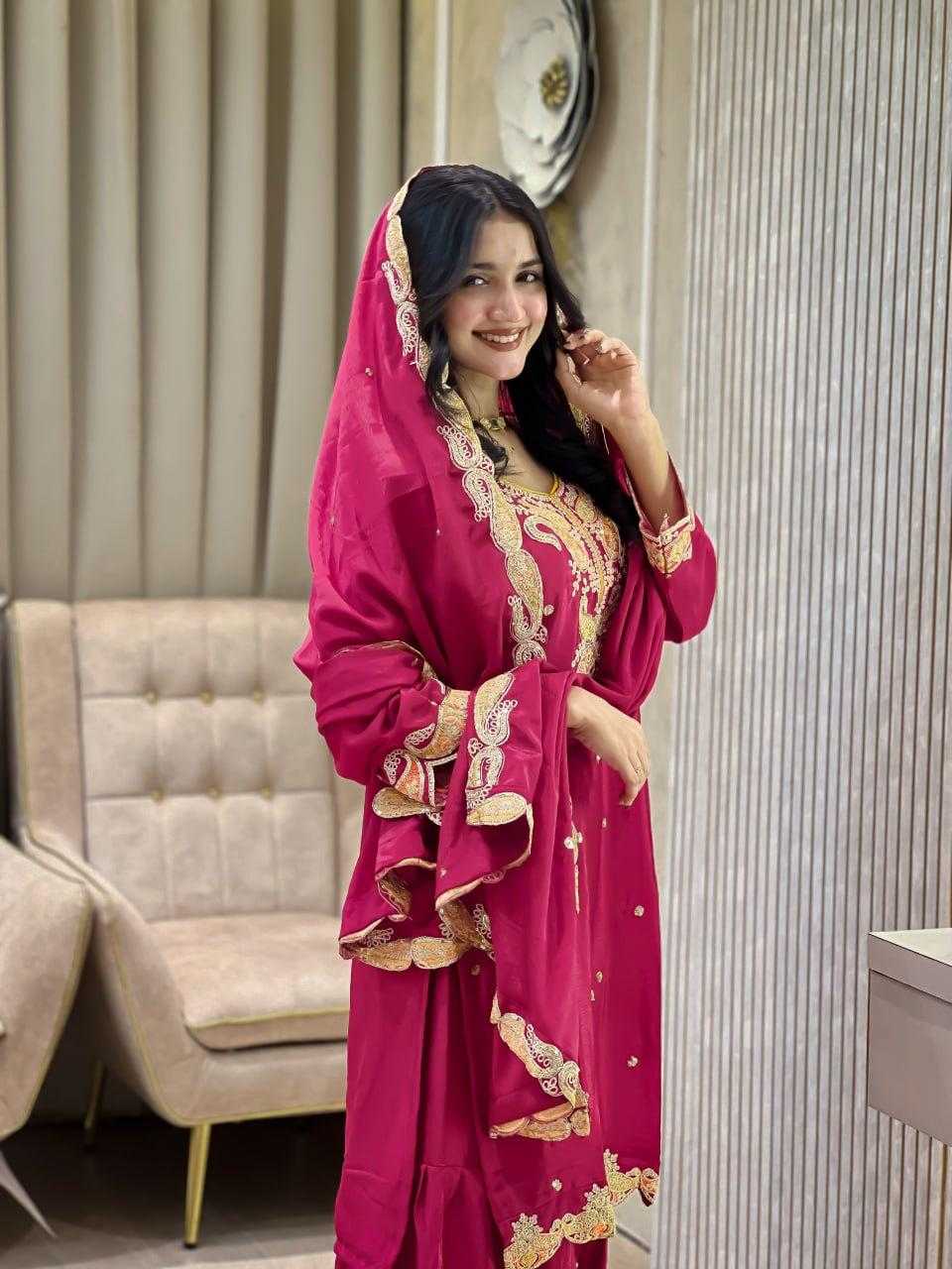Chinon Silk Sharara Salwar Suit