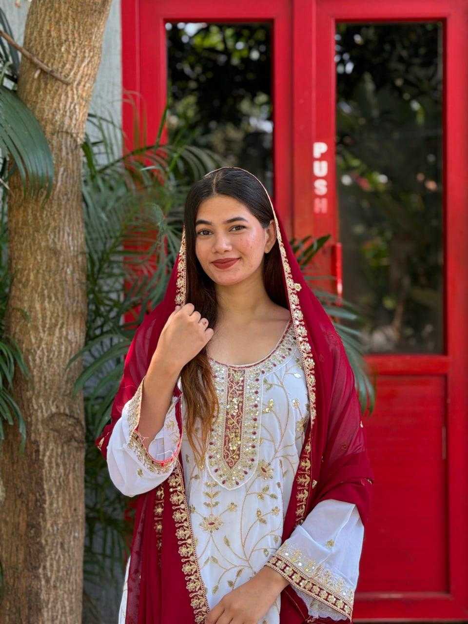 Faux Georgette Embroidery Suit