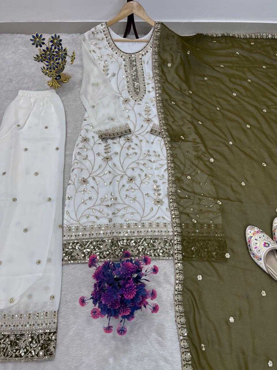 Faux Georgette Embroidery Suit