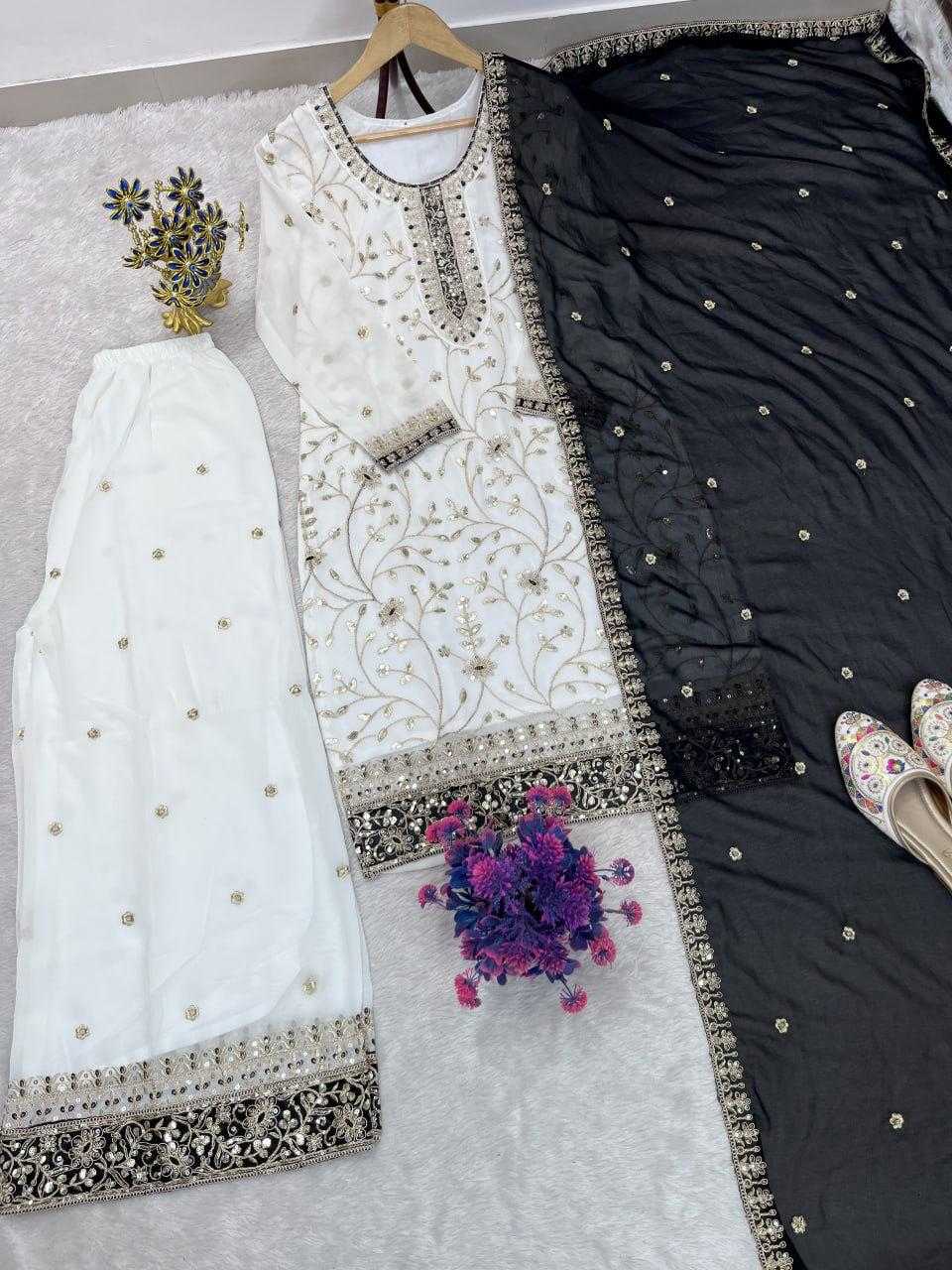 Faux Georgette Embroidery Suit