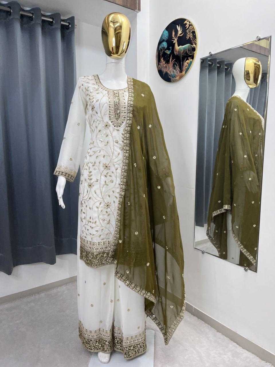 Faux Georgette Embroidery Suit
