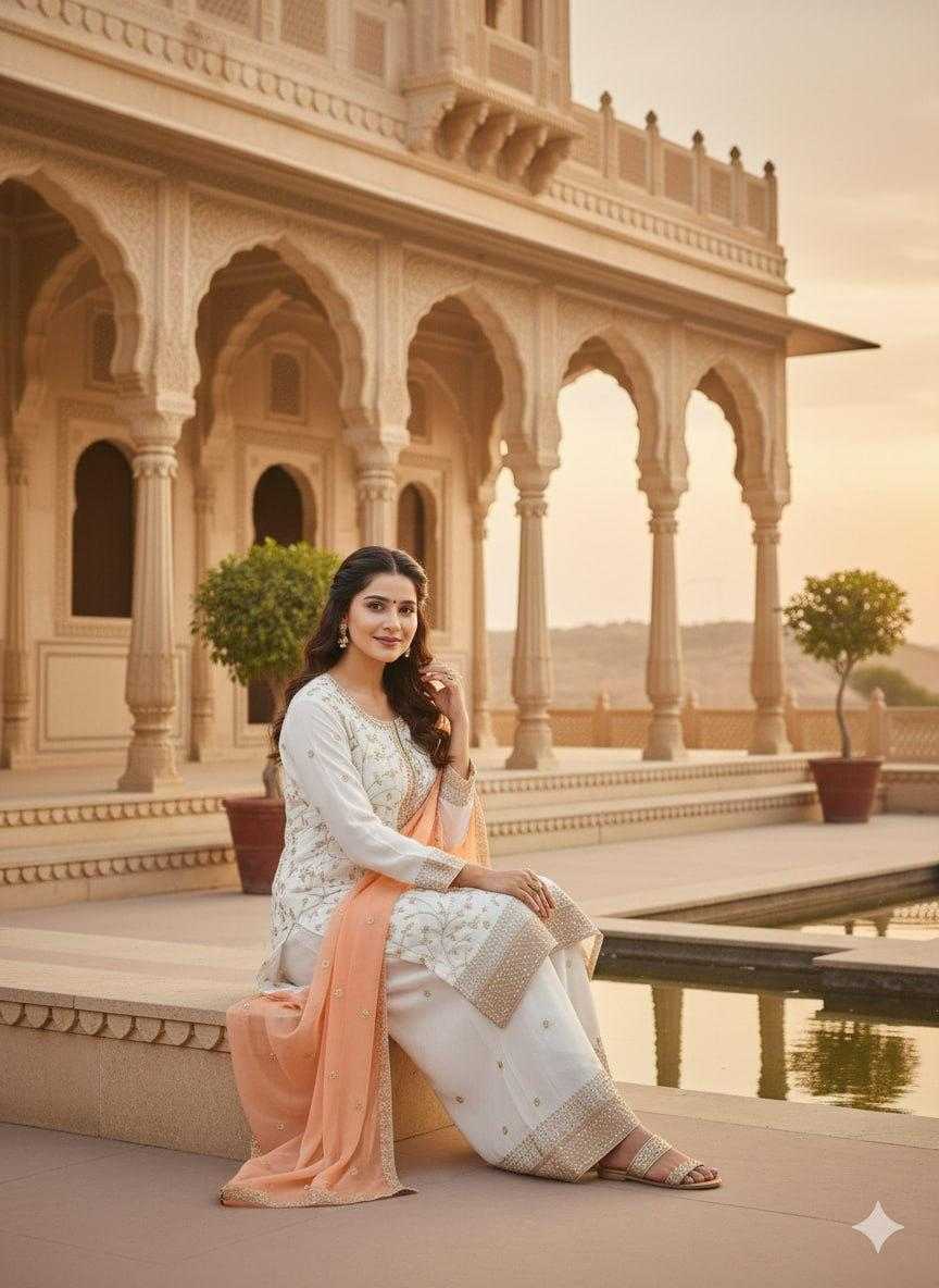 Faux Georgette Embroidery Suit