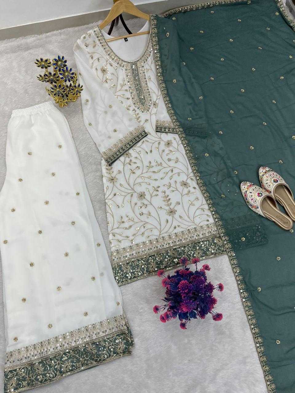 Faux Georgette Embroidery Suit